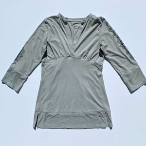 REI Sea Foam Green v-neck Long Sleeve Dress Women's Small Hiking Outdoor Spring